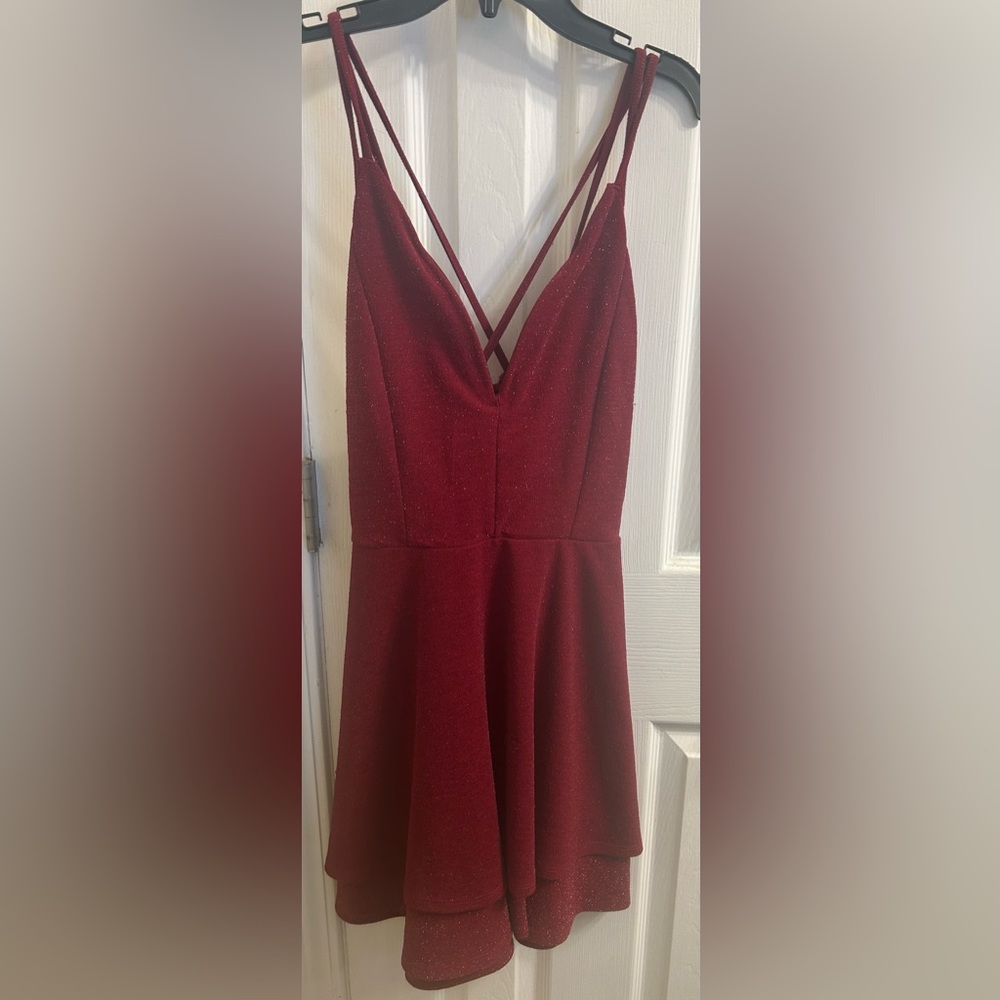 Rue21 Burgundy Glitter Dress
